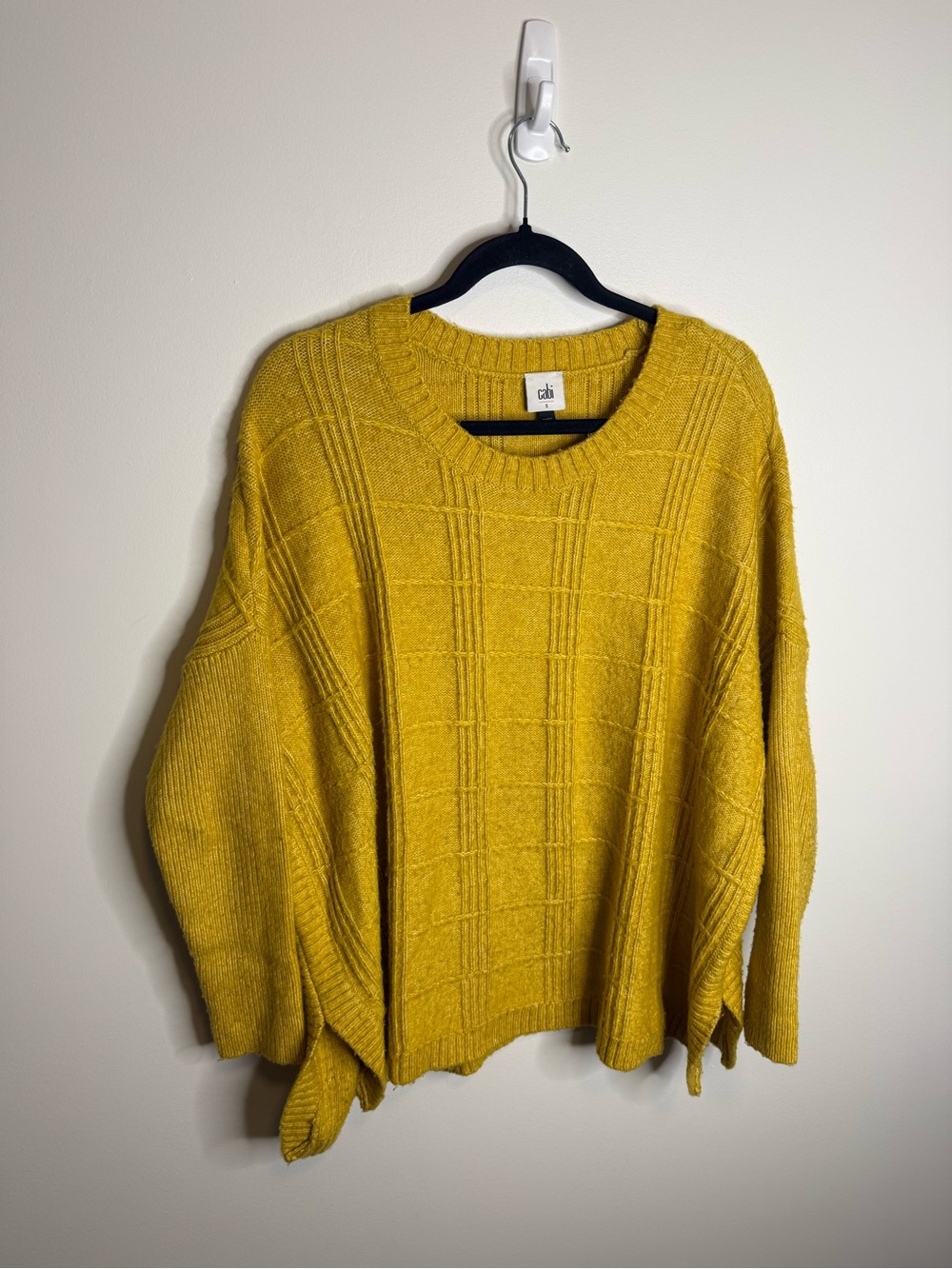 CAbi Golden Yellow Crewneck Knit Sweater 4039 size small